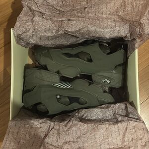 Zalando x Marni x Reebok Instapump Sneakers Limited Edition in Olive Green US 8